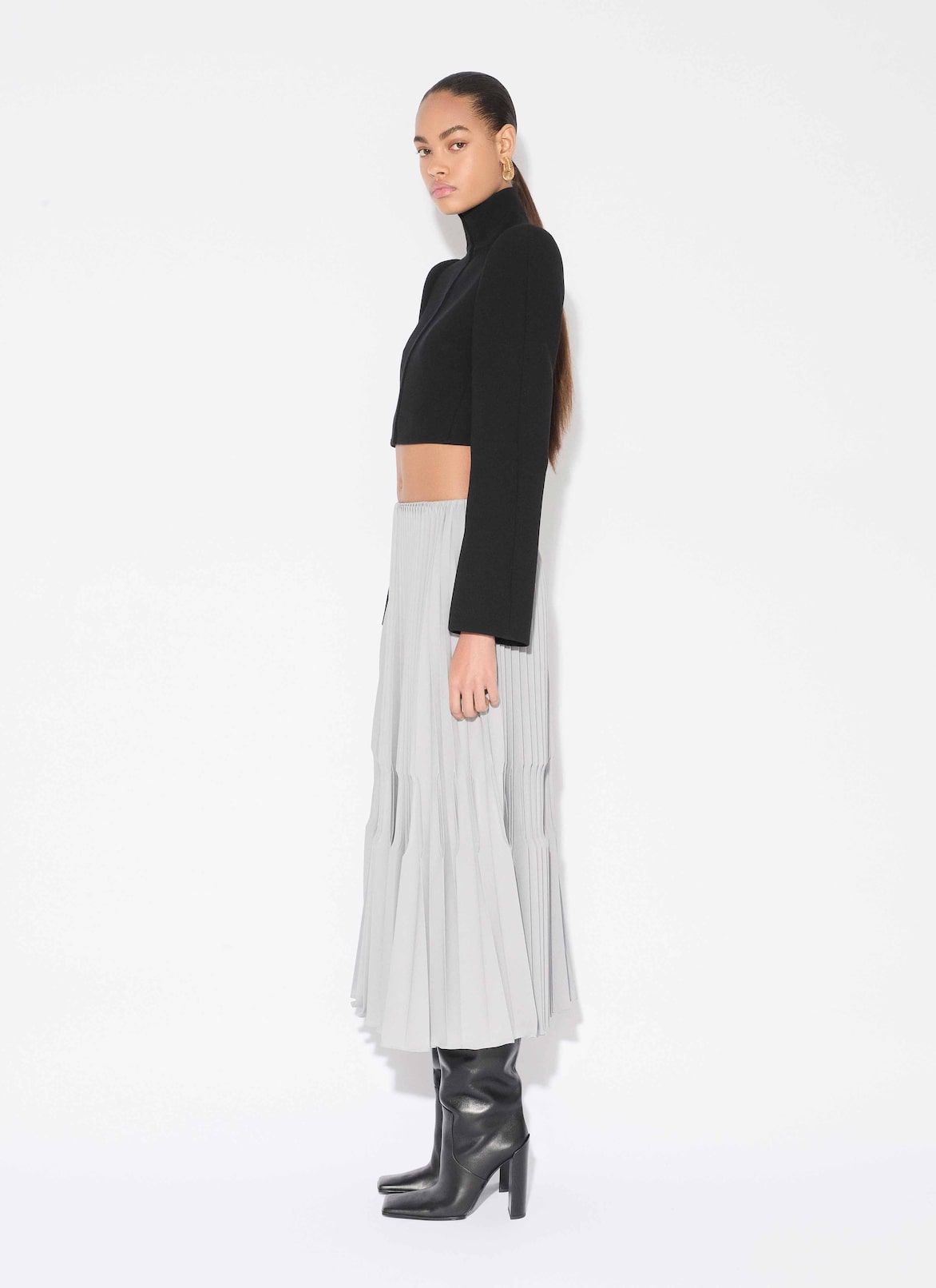 WOOL HIGH NECK JACKET ALAÏA BLACK WOOL HIGH NECK JACKET